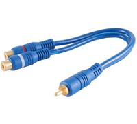 1aTTack.de 1 x 0.2 m RCA Y Cable RCA Male to 2 RCA Couplings Audio Adapter Cable Gold-Plated Contacts Moulded Connector for HiFi Amplifier Stereo