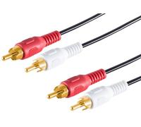 1aTTack.de 1 x 0.5 m RCA Cable 2 RCA Male to 2 RCA Male Stereo Audio Cable Gold-Plated Contacts Moulded Connector Perfect for HiFi TV Amplifier