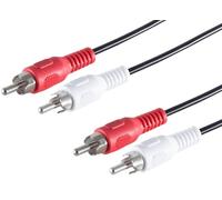 1aTTack.de 1 x 0.5 m RCA Cable 2 RCA Male to 2 RCA Male Stereo Audio Connection Cable Moulded Plugs Nickel-Plated Contacts for HiFi TV Amplifier