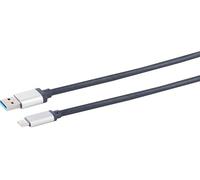 1aTTack.de 1 x 1 m USB-A Adapter Cable, USB-C, 3.0, 1 m Gold-Plated Contacts Textile Sheath Blue