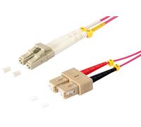 1aTTack.de 1 x 10 m OM4 Fibre Optic DX Duplex Patch Cable LC/UPC - SC/UPC MM Multimode - 50/125 µm LSZH Purple