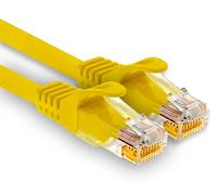 1aTTack.de - 1 x 10m Cat7 network cable, Cat.7 Ethernet, Lan & Cat 7 patch cable for maximum internet speed & connects all devices with RJ 45 plug yellow