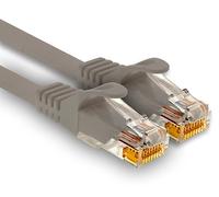1aTTack.de - 1 x 15m Cat7 network cable, Cat.7 Ethernet, Lan & Cat 7 patch cable for maximum internet speed & connects all devices with RJ 45 socket gray