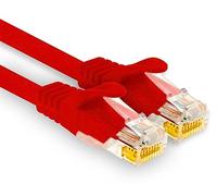 1aTTack.de - 1 x 15m Cat7 network cable, Cat.7 Ethernet, Lan & Cat 7 patch cable for maximum internet speed & connects all devices with RJ 45 socket red