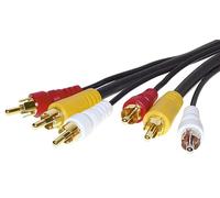 1aTTack.de 1 x 2 m RCA Video Cable 3 RCA Male to 3 RCA Male 1 x Video 2 x Audio RCA Connection Cable Moulded Plug for TV DVD AV Receiver