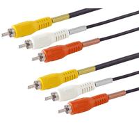 1aTTack.de 1 x 2 m RCA Video Cable 3 RCA Male to 3 RCA Male 1 x Video 2 x Audio RCA Connection Cable Moulded Plug for TV DVD AV Receiver