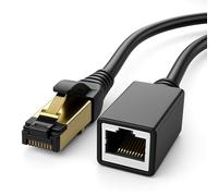1aTTack.de 1 x 5 m CAT8.1 RJ45 Extension CAT8 Patch Cable Network Cable 40 GBit/s 2000 MHz S-FTP Copper PIMF 1x RJ45 Connector 1 x RJ45 Socket for LAN Ethernet Gaming Streaming - Black