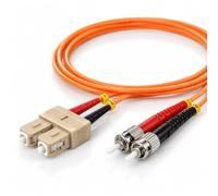 1aTTack.de 1 x OM2 fibre patch cable 2m SC/UPC-ST/UPC duplex orange | OM2 multimode duplex fibre, 50/125µm, SC/UPC to ST/UPC, halogen-free LSZH jacket, orange