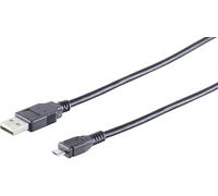 1aTTack.de 1 x USB-A Adapter Cable, Micro-B, 2.0, Black, 0.5 m - With this standard USB cable, you can connect an external hard drive to your PC for example