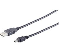 1aTTack.de 1 x USB-A Adapter Cable, Mini-B, 2.0, Black, 1 m - With this standard USB cable, you can connect an external hard drive to your PC for example