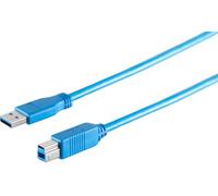 1aTTack.de 1 x USB-A Adapter Cable, USB-B, 3.0, Blue, 1 m - With this standard USB cable, you can connect an external hard drive to your PC for example