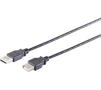1aTTack.de 1 x USB-A Extension Cable, 2.0, Black, 1 m - With this standard USB cable, you can extend an existing USB connection such as your PC mouse