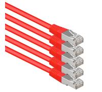 1aTTack.de 10 m red - 5 pieces Cat.6 patch cable network cable CAT6 S-FTP Gigabit Lan PIMF CAT 6 copper CU halogen-free Internet DSL game console Smart TV