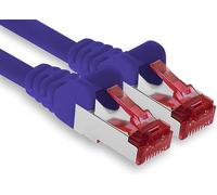 1aTTack.de 10m - Cat6 Lan Ethernet Cable Patch Network Cat 6 1000 Mbit/s RJ45 Plug Internet for TV Computer switch Gaming etc. - purple - 1 piece