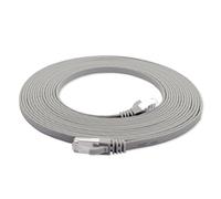 1aTTack.de 10m - gray - 1 piece Cat7 flat cable network cable Cat 7 raw cable Gigabit Lan (10Gbit/s) ribbon cable installation cable patch cable flat slim Rj 45 plug Cat6a