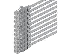 1aTTack.de 10m - gray - 10 pieces - (PACK) - CAT.6 CAT6 Ethernet LAN network cable 1000 Mbit/s patch cable