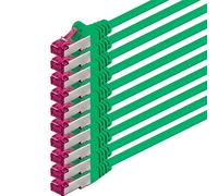 1aTTack.de 10m - green - 10 pieces - network cable CAT6a (10Gb/s) S-FTP CAT 6a Lankacable - GHMT certified PIMF 500 MHz Cat5 Cat5e Cat6 Cat6a Cat7 for switch, router, modem, Internet