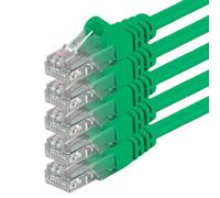 1aTTack.de 10m - green - 5 pieces - (PACK) - CAT.6 CAT6 Ethernet LAN network cable 1000 Mbit/s patch cable