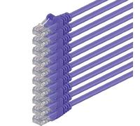 1aTTack.de 10m - purple - 10 pieces - (PACK) - CAT.6 CAT6 Ethernet LAN network cable 1000 Mbit/s patch cable