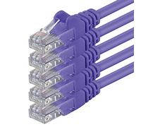 1aTTack.de 10m - purple - 5 pieces - (PACK) - CAT.6 CAT6 Ethernet LAN network cable 1000 Mbit/s patch cable