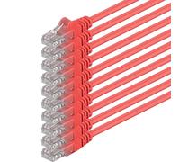 1aTTack.de 10m - red - 10 pieces - (PACK) - CAT.6 CAT6 Ethernet LAN network cable 1000 Mbit/s patch cable