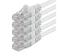 1aTTack.de 10m - white - 5 pieces - (PACK) - CAT.6 CAT6 Ethernet LAN network cable 1000 Mbit/s patch cable