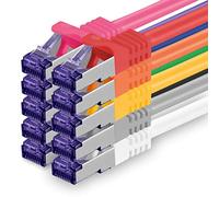 1aTTack.de 10x 0.25 M CAT7 network cable - 10 Gigabit - RJ45 patch cable Ethernet cable (SFTP PIMF LSZH CU) - for DSL LAN Switch Modem Router Patch Panel CAT7 CAT6 CAT5 - multicolored
