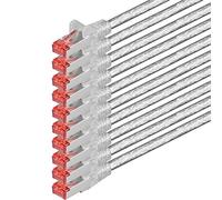 1aTTack.de 10x 0.25m - Cat 6 network cable patch cable Cat6 RJ45 SFTP - transparent