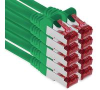 1aTTack.de - 10x 10m CAT6 patch cable S/FTP PIMF shielding CAT.6 RJ45 network cable Ethernet cable DSL LAN router switch modem patch panel - green - 10 pieces