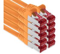 1aTTack.de - 10x 3 meter CAT6 patch cable S/FTP PIMF shielding CAT.6 RJ45 network cable Ethernet cable DSL LAN router switch modem patch panel - orange - 10 pieces