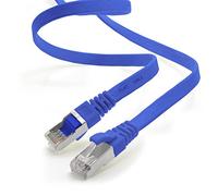 1aTTack.de 15m - blue - 1 piece CAT.7 Gigabit Ethernet LAN ribbon ribbon cable (RJ45) network cable raw cable (10Gbit/s) installation cable flat slim compatible with Cat.5 - Cat.5e - Cat.6