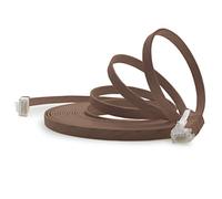 1aTTack.de 15m Brown Cat.6 Flat Network Cable - Ultra Flat, Slim Micro, Gigabit LAN (RJ45)