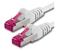 1aTTack.de 15m - white - 1 piece - network cable CAT6a (10Gb/s) S-FTP CAT 6a Lankacable - GHMT certified PIMF 500 MHz Cat5 Cat5e Cat6 Cat6a Cat7 for switch, router, modem, Internet