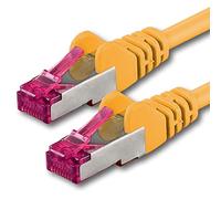 1aTTack.de 15m - yellow - 1 piece - network cable CAT6a (10Gb/s) S-FTP CAT 6a Lankacable - GHMT certified PIMF 500 MHz Cat5 Cat5e Cat6 Cat6a Cat7 for switch, router, modem, Internet