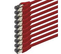 1aTTack.de 1m Cat 8 network cable CAT8 cable red - pack of 10 Cat.8 Lan 2000 MHz 40 Gbit s 40GBase-T Poe+ patch cable Ethernet cable LSZH - 10 x 1 meter red