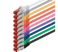 1aTTack.de 1m Cat6 Ethernet Cable Lan Patch Cat 6 Cables Internet Rj45 Plug 1Gbit/s SFTP PIMF for switch, router, modem, computer, gaming, tv, patchfields - 10 colors - 10 pieces 1m