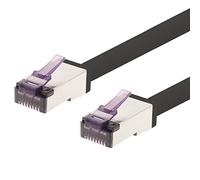 1aTTack.de - 1m - CAT6a Superflex Ethernet Gigabit LAN network cable RJ45 CAT6 A patch cable 10000 Mbit s SFTP PIMF 500 MHz compatible with CAT6 CAT5 - black - 1 piece