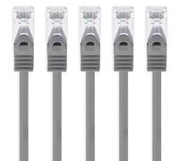 1aTTack.de 1m - gray - 5 pieces CAT.7 network cable Sftp (raw cable) patch cable (SET) 10000Mbit/s - 500 MHz assembled with 2 RJ45 plugs Cat6a