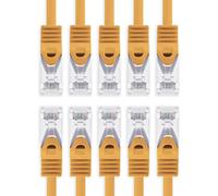 1aTTack.de 1m - orange - 10 pieces CAT.7 network cable Sftp (raw cable) patch cable (SET) 10000Mbit/s - 500 MHz assembled with 2 RJ45 plugs Cat6a