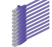 1aTTack.de 1m - purple - 10 pieces - (PACK) - CAT.6 CAT6 Ethernet LAN network cable 1000 Mbit/s patch cable