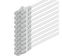 1aTTack.de 1m - white - 10 pieces - (PACK) - CAT.6 CAT6 Ethernet LAN network cable 1000 Mbit/s patch cable