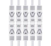 1aTTack.de 1m - white - pack of 10 Cat7 network cable SFTP patch cable Lankabel raw cable 10GB/s - 500 MHz assembled with 2 RJ45 plugs Cat 6a