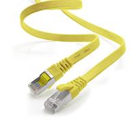 1aTTack.de 1m - yellow - 1 piece CAT.7 Gigabit Ethernet LAN ribbon ribbon cable (RJ45) network cable raw cable (10Gbit/s) installation cable flat slim compatible with Cat.5 - Cat.5e - Cat.6