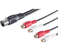 1aTTack.de 1x 0.2m 5-pin DIN plug to 4 RCA jacks audio adapter cable perfect for HiFi music systems studio equipment