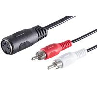 1aTTack.de 1x 0.2m 5-pin DIN socket to 2 RCA plugs STEREO audio adapter cable Perfect for HiFi music systems Studio equipment