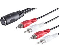 1aTTack.de 1x 0.2m 5-pin DIN socket to 4 RCA plug audio adapter cable Perfect for HiFi music systems Studio equipment
