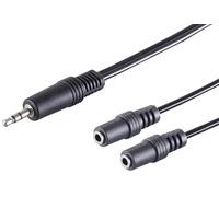 1aTTack.de 1x 0.2m - Black 3.5mm jack plug to 2x 3.5mm jack socket audio splitter adapter cable molded plugs perfect for headphones speakers HiFi