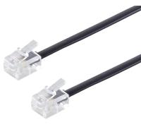 1aTTack.de 1x 1.5m - Telephone cable RJ11 6/4 plug to RJ11 6/4 plug flat cable 4-wire Western plug black