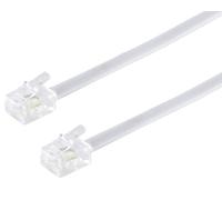 1aTTack.de 1x 10m - Telephone cable RJ11 6/4 plug to RJ11 6/4 plug flat cable 4-wire Western plug white