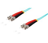 1aTTack.de 1x 2 m OM3 Fibre Optic DX Duplex Patch Cable ST/UPC - ST/UPC MM Multimode - 50/125 µm LSZH Aqua